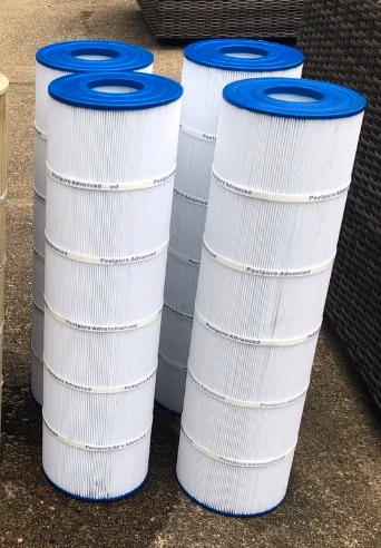 The same filter cartridges after cleaning